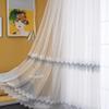 HooHero White Simple Nordic Style Ripple Pattern Embroidered Sheer Curtains Home Decoration Rod Pocket Gauze Tulle Voile for Living Kids Baby Room Bedroom(1 Panel, W 50 x L 102 inch, White) view 1