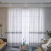 HooHero White Simple Nordic Style Ripple Pattern Embroidered Sheer Curtains Home Decoration Rod Pocket Gauze Tulle Voile for Living Kids Baby Room Bedroom(1 Panel, W 50 x L 102 inch, White) view 4