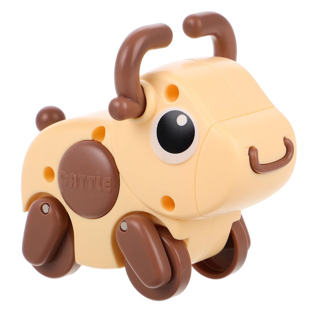 Beaupretty Wind Up Push Animal Spring Windup Sliding Clockwork Ox for Birthday Party Favors Classroom Prizes Treasure Box Goodie Bags