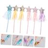 Hemoton 6pcs Star-Shaped Fairy Wands Portable Angel Sticks for Birthday Party Role Play Comfortable Grip Magical Wand in Pink Purple Gold Blue for Festival Dress-up view 4
