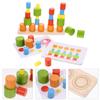 Alasum Educational Cylinder Stacking Blocks for Balanced Smooth-Edge Building to Develop Hand-Eye Coordination Imagination and Social Skills Compact and Portable Early Learning Plaything view 3