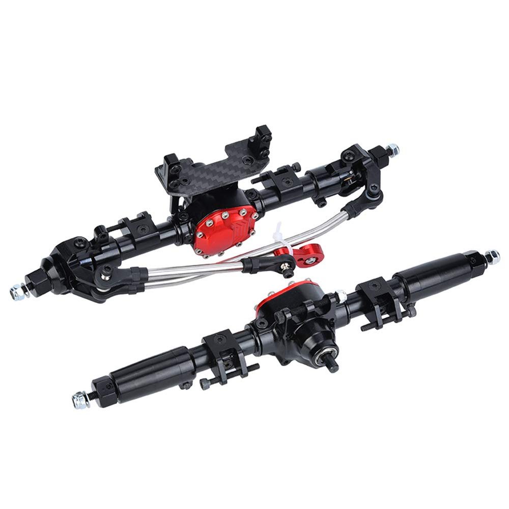 1/10 Scale RC Aluminum Axle Set | CNC Machined Front & Rear Axles for Crawler SCX10 II 90046 90047 | Robust Upgrade for RC Cars/Trucks/Off - Road