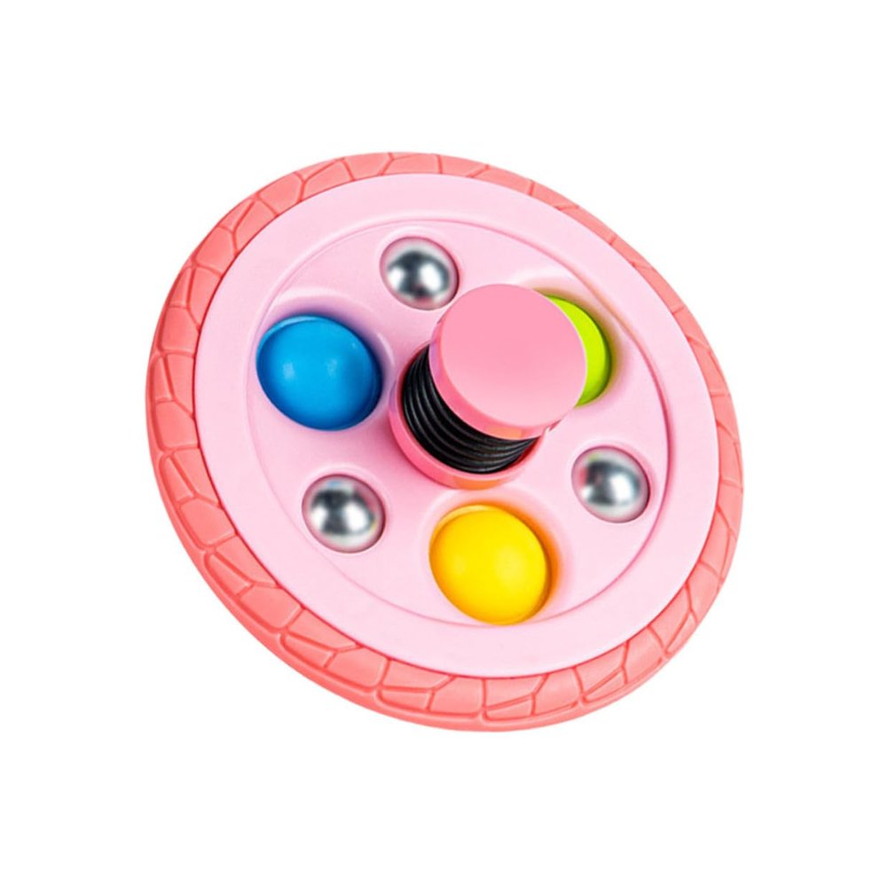 LIOOBO Funny Tyre Shape Gyro for Educational Manual Plastic Spinning Enhances Hand-Eye Coordination and Creativity Fidget Plaything for Boys