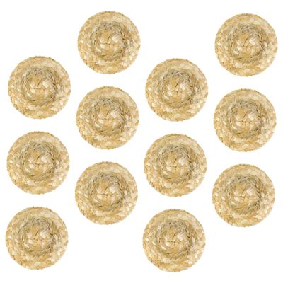 BESPORTBLE 12Pcs Handwoven Mini Straw Hats for Dolls Lightweight Breathable Dollhouse Accessories Tiny Woven Caps for DIY Crafts Summer Decoration