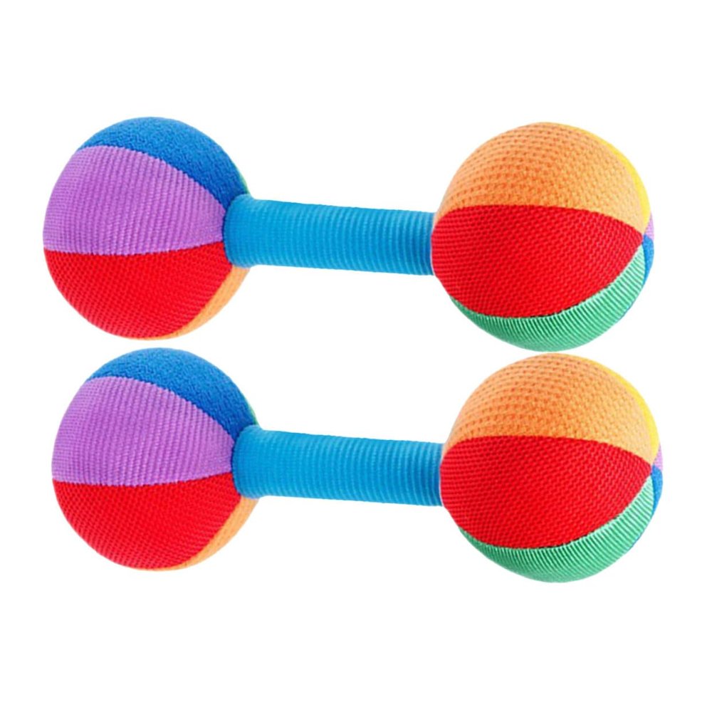 FUNOMOCYA 2pcs Grip Dumbbell Lightweight Safe Training Rattles for Muscle Exercise and Soothing Sensory Development Newborn Playtime