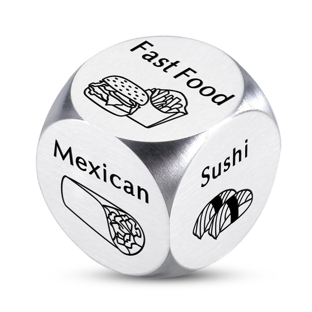 Date Dice - Valentines Day Gifts for Couples, Valentine Couple Date Night Gifts for Him Her Boyfriend Girlfriend Funny Dinner Dice for Wife Husband,11th Anniversary Steel Wedding Birthday Gift