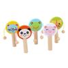 Abaodam 5pcs Wooden Rattle Cartoon Animal Design Handheld Hand Training Plaything for Boy Girl Early Learning Lightweight Portable view 1