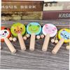 Abaodam 5pcs Wooden Rattle Cartoon Animal Design Handheld Hand Training Plaything for Boy Girl Early Learning Lightweight Portable view 2