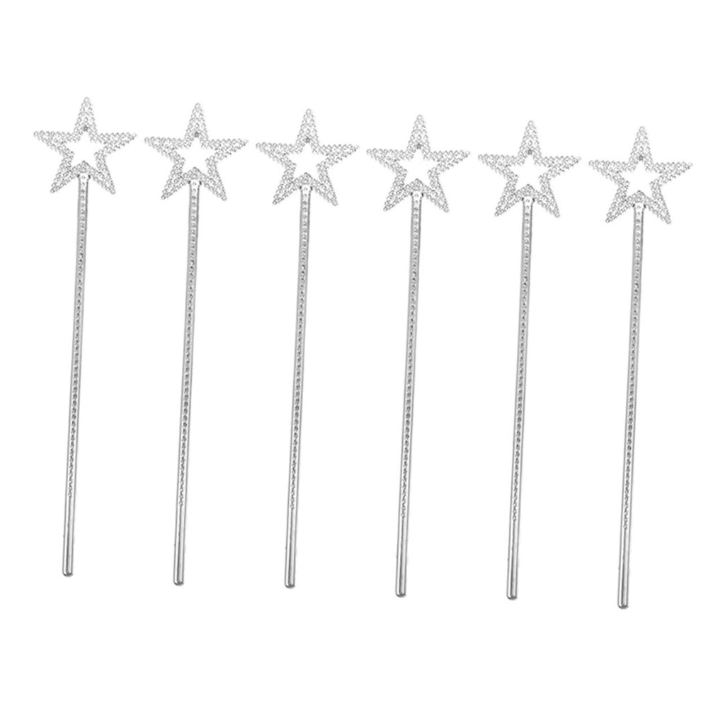 Levemolo 6pcs Star Shaped Fairy Wand Lightweight Sticks for Costume Party Dress Dress Performance Cosplay