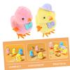 FUNOMOCYA 6Pcs Wind-up Plush Chicken Easter Jumping Clockwork Fuzzy Chicks for Boys Safe and Fun Basket Fillers view 2