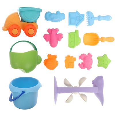 BESPORTBLE 14pcs Beach Sand Portable with Bucket Shovel Car Bright Colors Safe for Outdoor Sandbox Fun