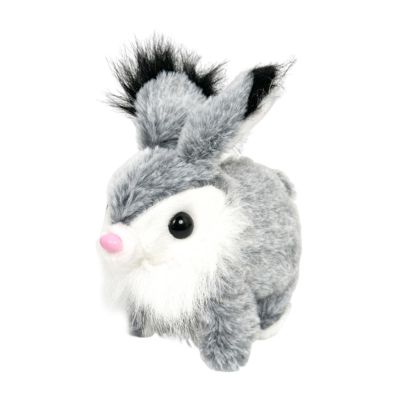 KiBcsLic Bunny Toy Rabbit Interactive Electronic Pet Cute Wiggle Ears Walking for Girls and Boys Children Party Favors, Light Gray