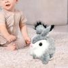 KiBcsLic Bunny Toy Rabbit Interactive Electronic Pet Cute Wiggle Ears Walking for Girls and Boys Children Party Favors, Light Gray view 4