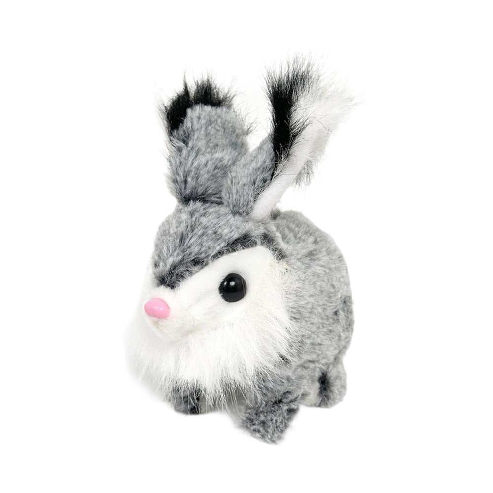 KiBcsLic Bunny Toy Rabbit Interactive Electronic Pet Cute Wiggle Ears Walking for Girls and Boys Children Party Favors, Dark Gray