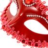 Beaupretty 4pcs Masquerade Half-face Masks Lightweight Costume Party Decor for Dance Performances and Photography Props in Dark Ebony Crimson Metallic Yellow view 3