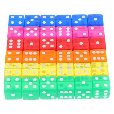 BESPORTBLE 36pcs Transparent Acrylic Dice Set for Board Games and Math Teaching Straight-Edged Dice for Classroom Use Party Activities Educational Counting Tools