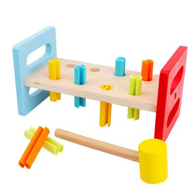 SUPVOX 2Pcs Hammer Pounding Bench for Fine Motor Skill Development Interactive Whack Game for Hand-Eye Coordination and Muscle Strength Building Educational Pounding