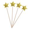 Toyvian 4Pcs Gold Star Fairy Wands Party Sticks for Birthday and Costume Play Glitter Sequin Design for Fairy Angel Elf Dress-up and Festival Decorations view 1