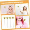 Toyvian 4Pcs Gold Star Fairy Wands Party Sticks for Birthday and Costume Play Glitter Sequin Design for Fairy Angel Elf Dress-up and Festival Decorations view 3