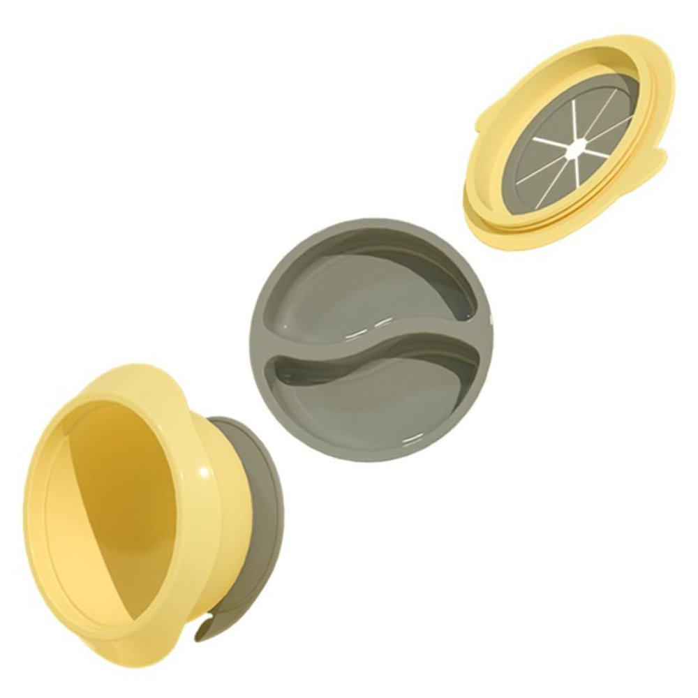 Mikinona Portable Suction Bowl with Detachable Suction Cup Food-grade Tableware Leak-resistant and Easy to Clean for Safe Odorless Material in Yellow