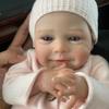 ALDYOK Lily Mae Reborn Baby Doll  18" Realistic Weighted Fabric Body with Hand-Painted Hair & Soft Vinyl Limbs, Magnetic Pacifier, Bottle & Outfit  Lifelike Reborn Doll Toy for Kids Ages 3+ view 4
