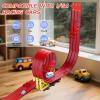 16.5ft Build Anywhere Portable Race Track with Suction Cups - Flexible Roll-Up Design Fits 1/64 Scale Cars, Portable Toy Gift for Kids 4+ Year Old (3 Tracks/Red) view 2