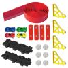 16.5ft Build Anywhere Portable Race Track with Suction Cups - Flexible Roll-Up Design Fits 1/64 Scale Cars, Portable Toy Gift for Kids 4+ Year Old (3 Tracks/Red) view 4