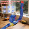 16.5ft Build Anywhere Portable Race Track with Suction Cups - Flexible Roll-Up Design Fits 1/64 Scale Cars, Portable Toy Gift for Kids 4+ Year Old (3 Tracks/Blue) view 2