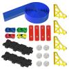 16.5ft Build Anywhere Portable Race Track with Suction Cups - Flexible Roll-Up Design Fits 1/64 Scale Cars, Portable Toy Gift for Kids 4+ Year Old (3 Tracks/Blue) view 4