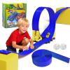 20ft Build Anywhere Portable Race Track with Suction Cups - Flexible Roll-Up Design Fits 1/64 Scale Cars, Portable Toy Gift for Kids 4+ Year Old (2 Tracks/Blue) view 1