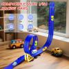 20ft Build Anywhere Portable Race Track with Suction Cups - Flexible Roll-Up Design Fits 1/64 Scale Cars, Portable Toy Gift for Kids 4+ Year Old (2 Tracks/Blue) view 2