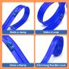 20ft Build Anywhere Portable Race Track with Suction Cups - Flexible Roll-Up Design Fits 1/64 Scale Cars, Portable Toy Gift for Kids 4+ Year Old (2 Tracks/Blue) view 3