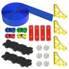 20ft Build Anywhere Portable Race Track with Suction Cups - Flexible Roll-Up Design Fits 1/64 Scale Cars, Portable Toy Gift for Kids 4+ Year Old (2 Tracks/Blue) view 4