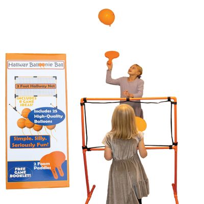 Balloonie Ball - Indoor Balloon Volleyball Game - Foam Paddles, Sturdy Net & Balloons - 9 Games in 1 Set - Active Family Fun - Screen-Free Entertainment - Birthday Parties (Hallway Balloonie Ball)