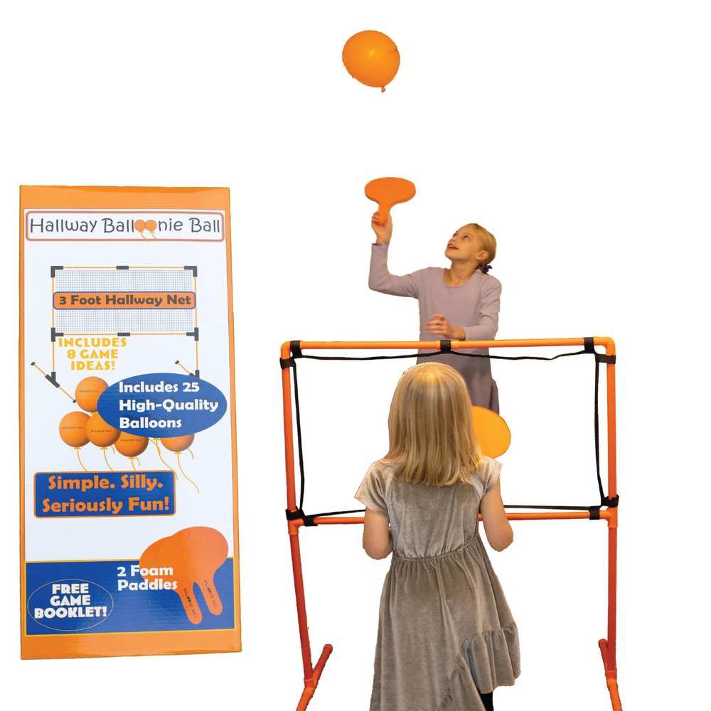 Balloonie Ball - Indoor Balloon Volleyball Game - Foam Paddles, Sturdy Net & Balloons - 9 Games in 1 Set - Active Family Fun - Screen-Free Entertainment - Birthday Parties (Hallway Balloonie Ball)