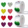 1000Pcs Heart Stickers 1Inch Valentines Day Self Adhesive Stickers Glitter Colored Heart Shaped Sticker Roll for Envelope Seal Birthday Wedding view 1