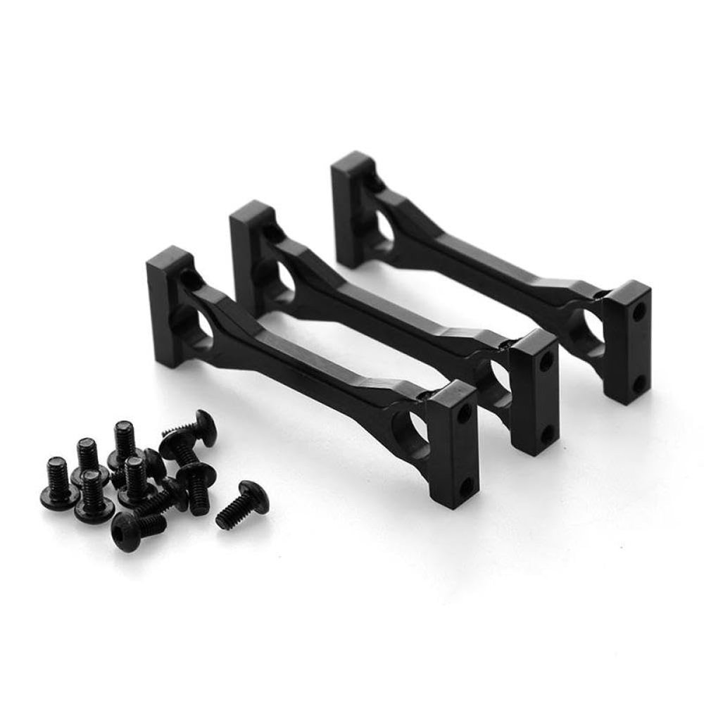 3pcs Metal Middle Chassis Mount Compatible with RC Car Parts 1 14 Scale Models(Black)