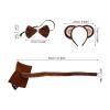 1 Set Monkey Costume Accessories Kids: Including Animal Ears Headband Tail & Bow Tie  Cute Animal Cosplay Kit for Jungle Party Makeup view 2