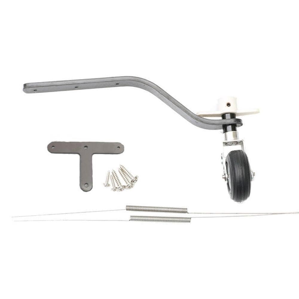 1Set Universal Fit Carbon Fiber Tail Wheel Bracket Landing Gear With Steering T-arm Compatible With 26CC 50CC 100CC Engine RC Fixed Wing Aircraft DIY Part Aftermarket Replacement(26CC)