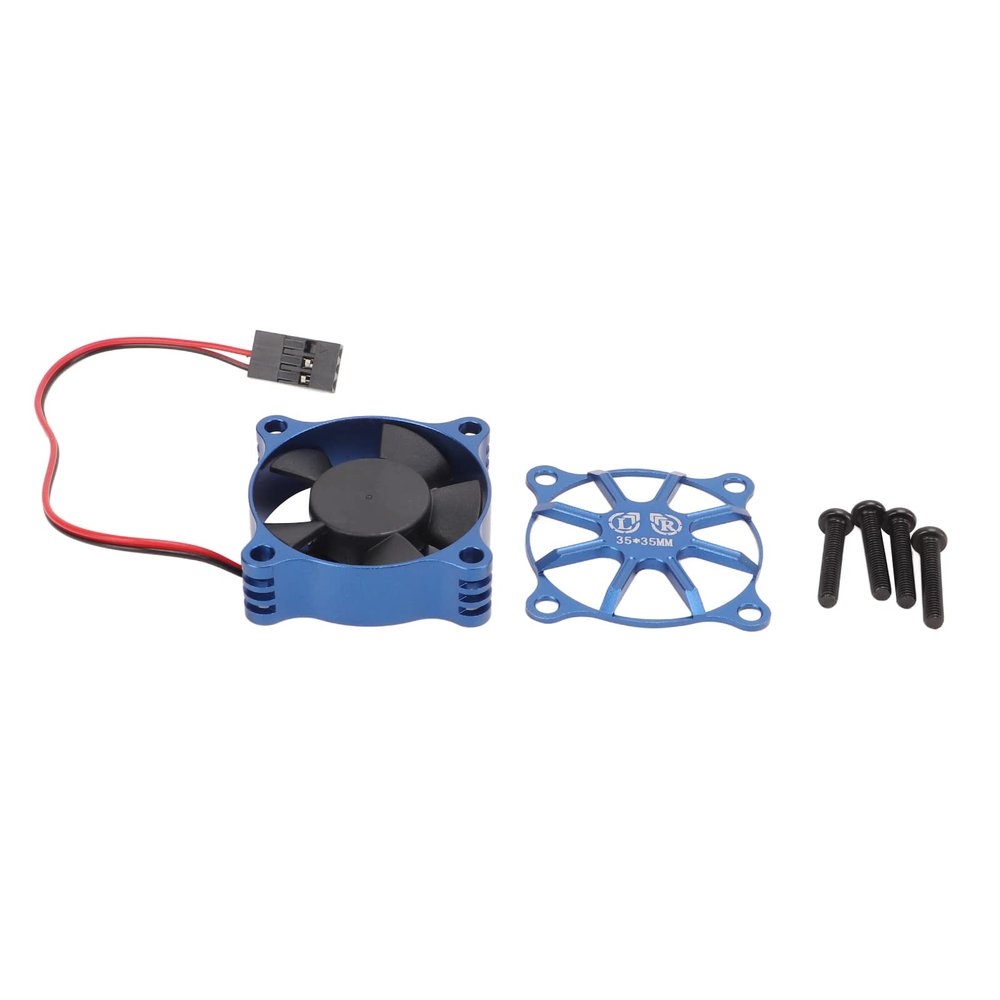 35x35mm Motor Fan, RC Car ESC Fan with Cover, Aluminum y Fast for 1/10 1/12 1/8 RC Car, Weight Tion for (Deep Blue)