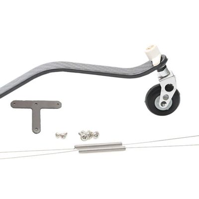 1Set Universal Fit Carbon Fiber Tail Wheel Bracket Landing Gear With Steering T-arm Compatible With 26CC 50CC 100CC Engine RC Fixed Wing Aircraft DIY Part Aftermarket Replacement(100CC)