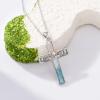 Cargari Mountain Cross Necklace Sterling Silver Turquoise Mountain Pendant Nature Cross Necklace Jewelry Hiking Gifts for Women view 2