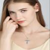 Cargari Mountain Cross Necklace Sterling Silver Turquoise Mountain Pendant Nature Cross Necklace Jewelry Hiking Gifts for Women view 4