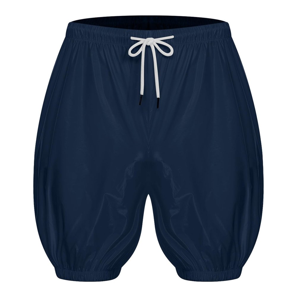 Hedmy Mens Waterproof Drawstring Shorts Swimwear Swim Trunks Beachwear Washable Board Shorts Dark Blue 3X-Large