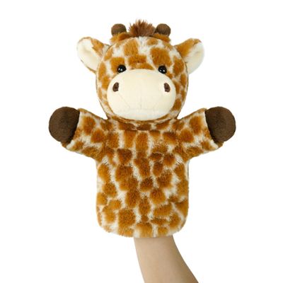 JUSTQUNSEEN Soft Hand Puppet Kids Adults Large Safari Animal for Story Time Teaching Educational Toy Adult Hands Fit Washable Stuffed Long Neck Giraffe