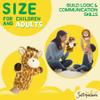 JUSTQUNSEEN Soft Hand Puppet Kids Adults Large Safari Animal for Story Time Teaching Educational Toy Adult Hands Fit Washable Stuffed Long Neck Giraffe view 4