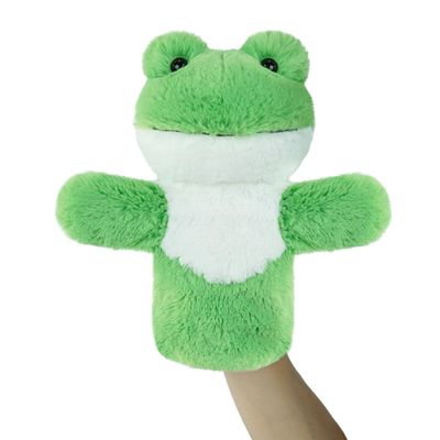 JUSTQUNSEEN Puppet Size for Kids Adults Swamp Pond Animal Learning Tool Soft Green Hand Toy for Story Time Preschool Classroom Supplies Interactive Play Frog