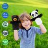 JUSTQUNSEEN Soft Animal Hand Puppet Preschool Learning Toy Washable Black White Stuffed Story Time Family Fun Interactive Role Play Gift Panda view 2