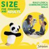 JUSTQUNSEEN Soft Animal Hand Puppet Preschool Learning Toy Washable Black White Stuffed Story Time Family Fun Interactive Role Play Gift Panda view 4