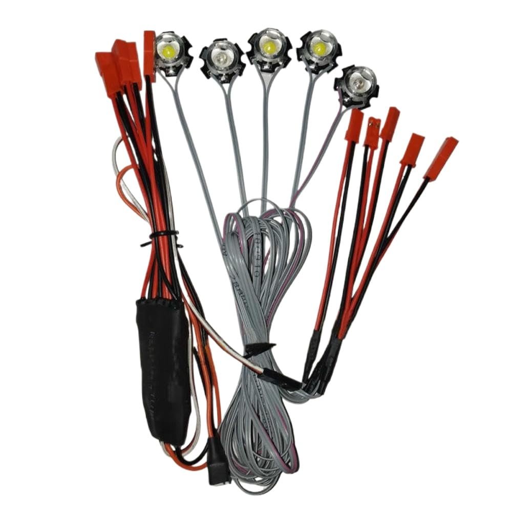 1PC 5W LED Strobe Light Lamp Beads Compatible with RC Model Airplane 4 8 8 4V Receiver Power Supply for Night Navigation(Type 1 JST (2S-6S))